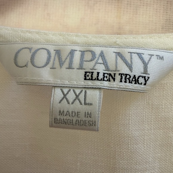 Ellen Tracy womens shirt size XXL 100% linen roll-tab sleeve popover beach - Picture 3 of 13